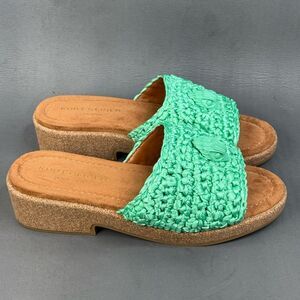 Women’s Kurt Geiger London Eagle Crochet Cork Slide Sandals shoes size 9.5 (40)